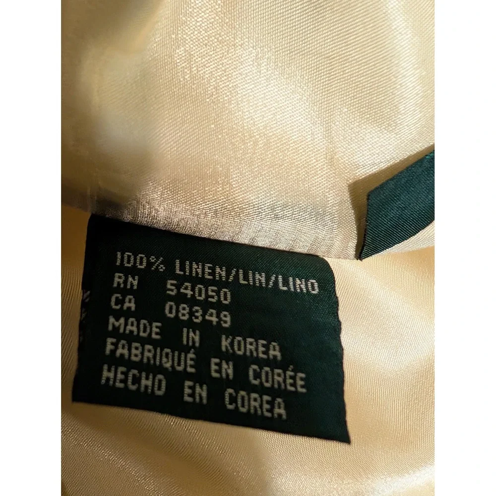 Lauren Ralph Lauren Womens 8 Linen Blazer Cream One‎ Button Jacket READ